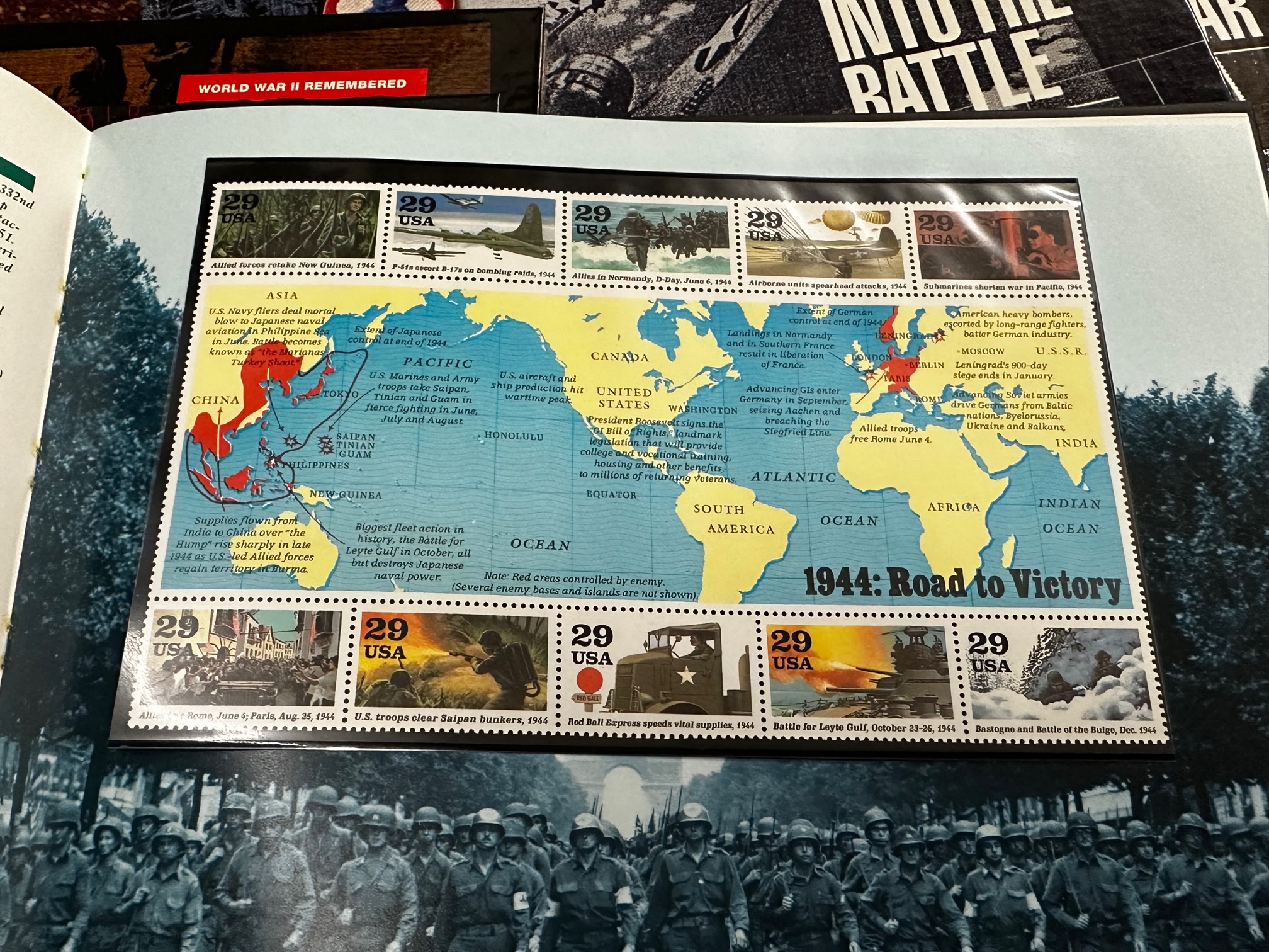 World War II Remembered, 5 volume set with stamps