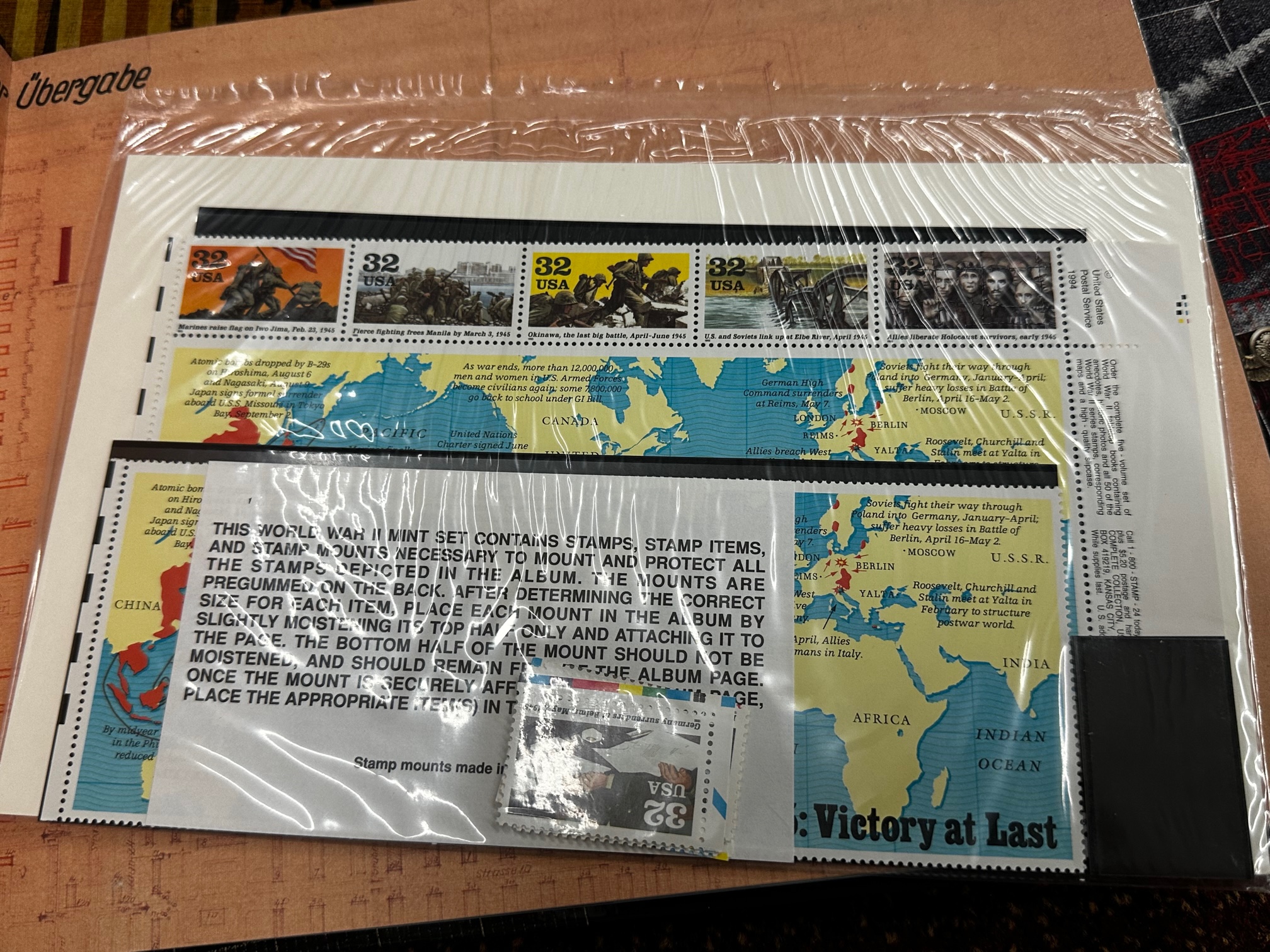 World War II Remembered, 5 volume set with stamps
